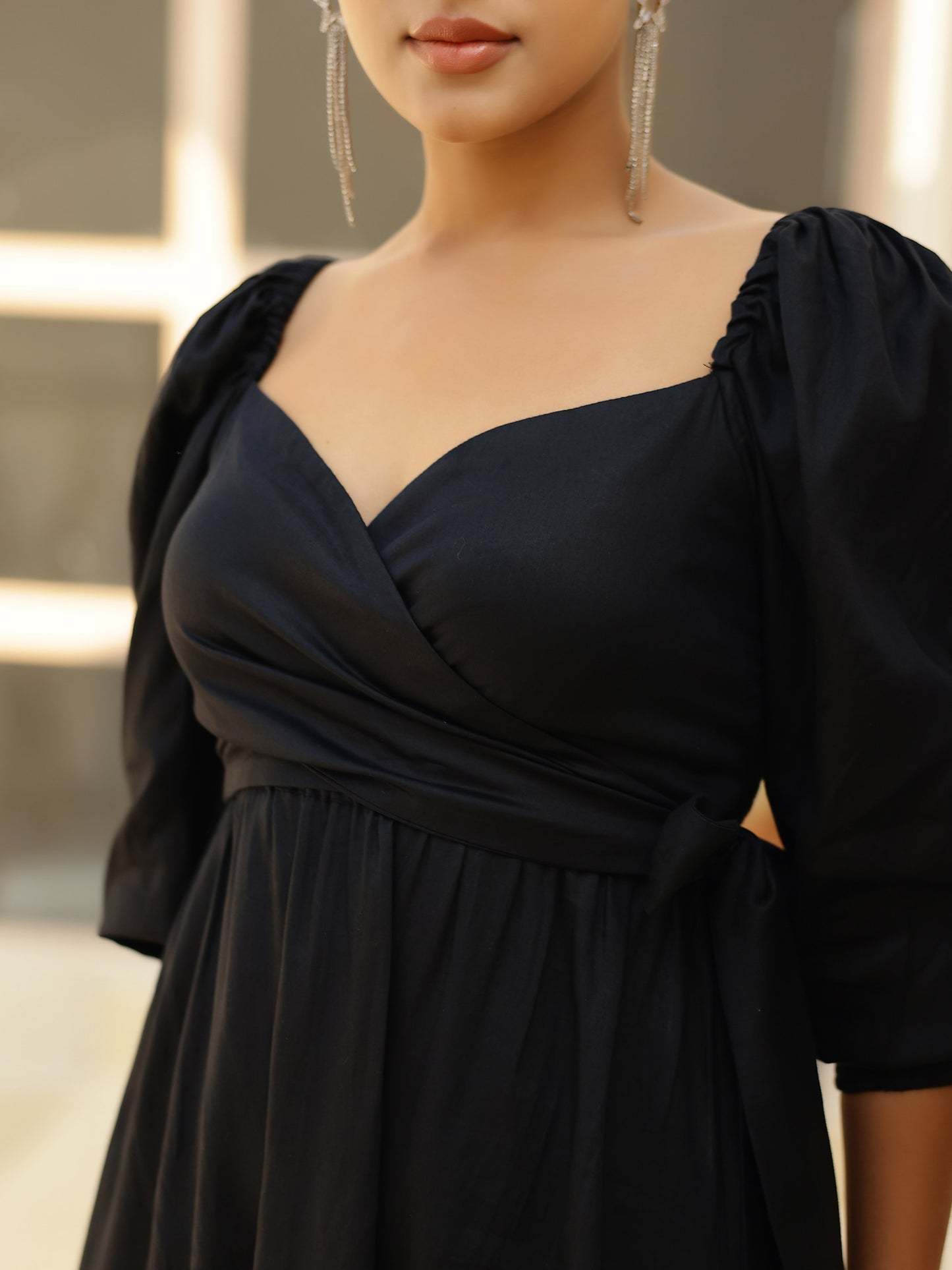 Black Two Way Wrap Dress