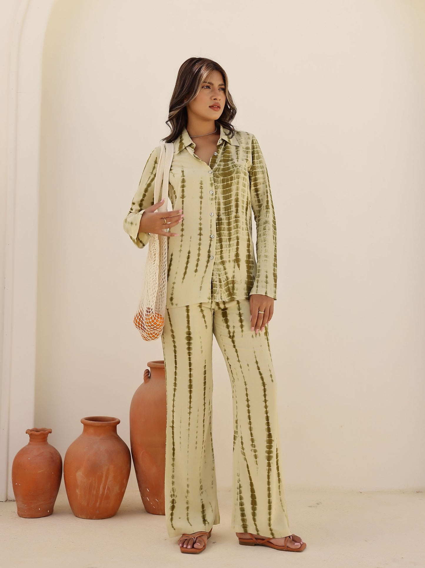 Green Shibori Tie Dye Co-ord Set