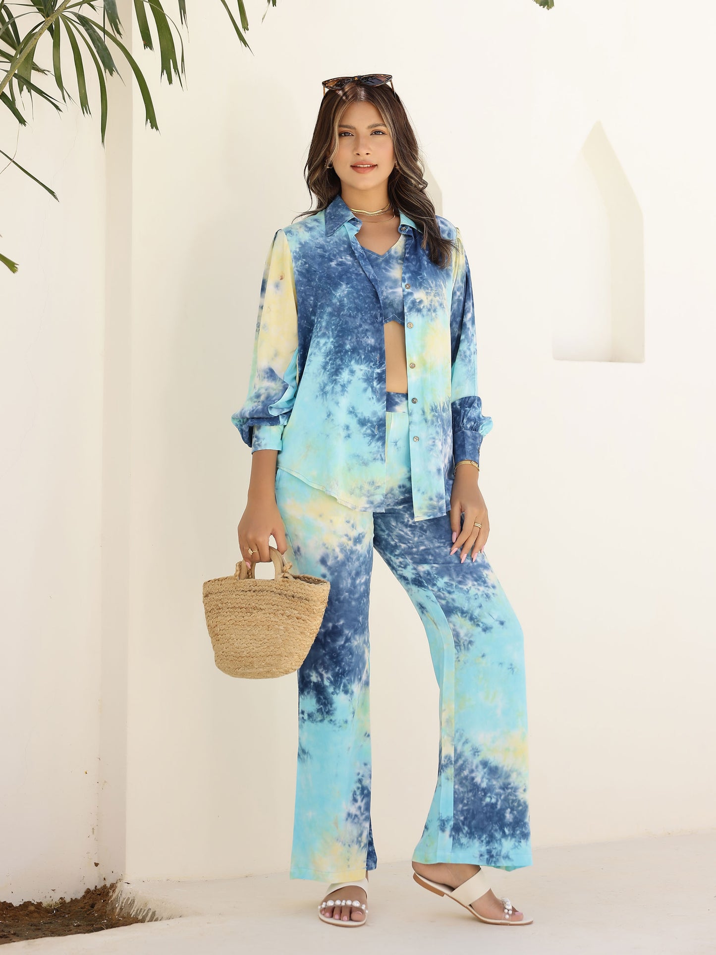 Blue Tie Dye 3 Piece Co-ord Set