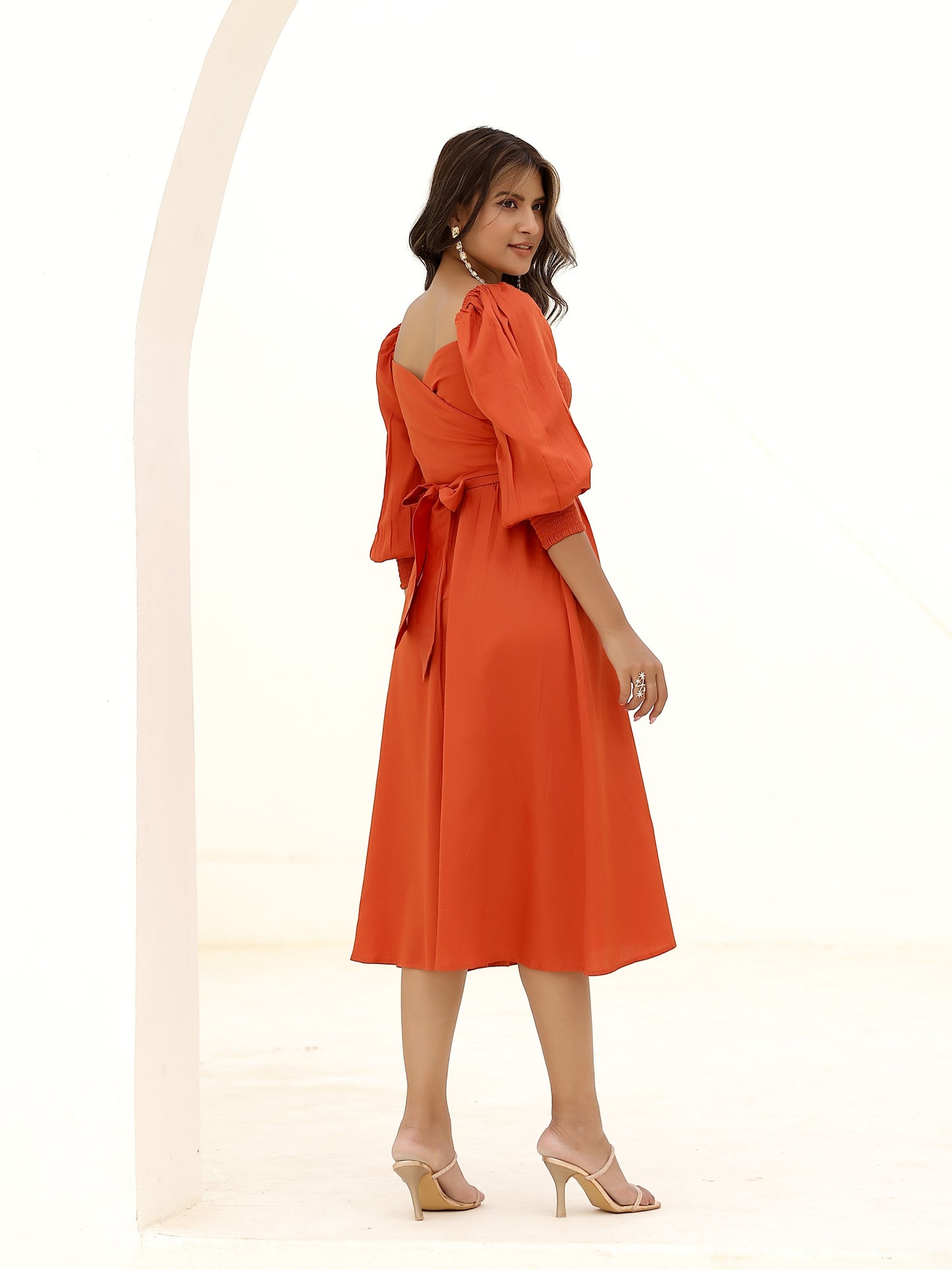 Orange Two Way Wrap Dress