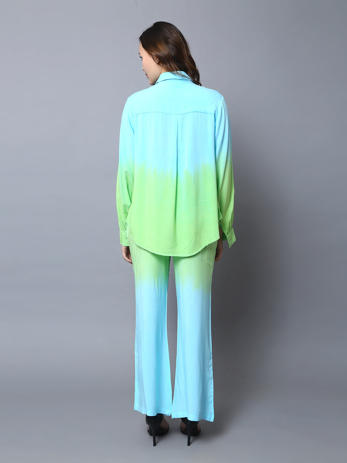 Blue Green Tie dye 3 Piece Co-ord Set