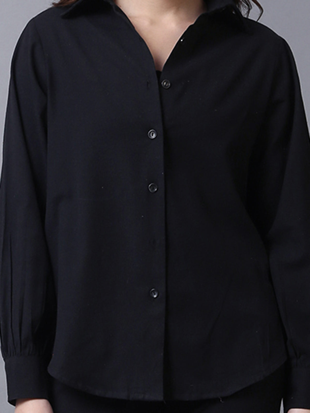 Women Cotton Black Two Piece Co-Ord Set