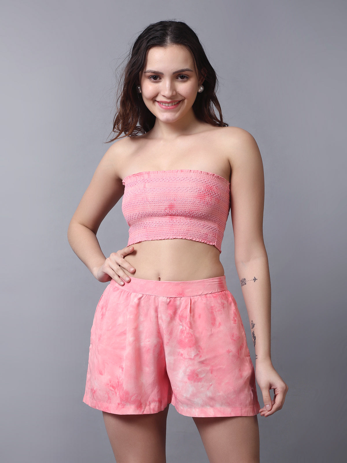 Pink Tie dye 3 Piece Co-ord Set