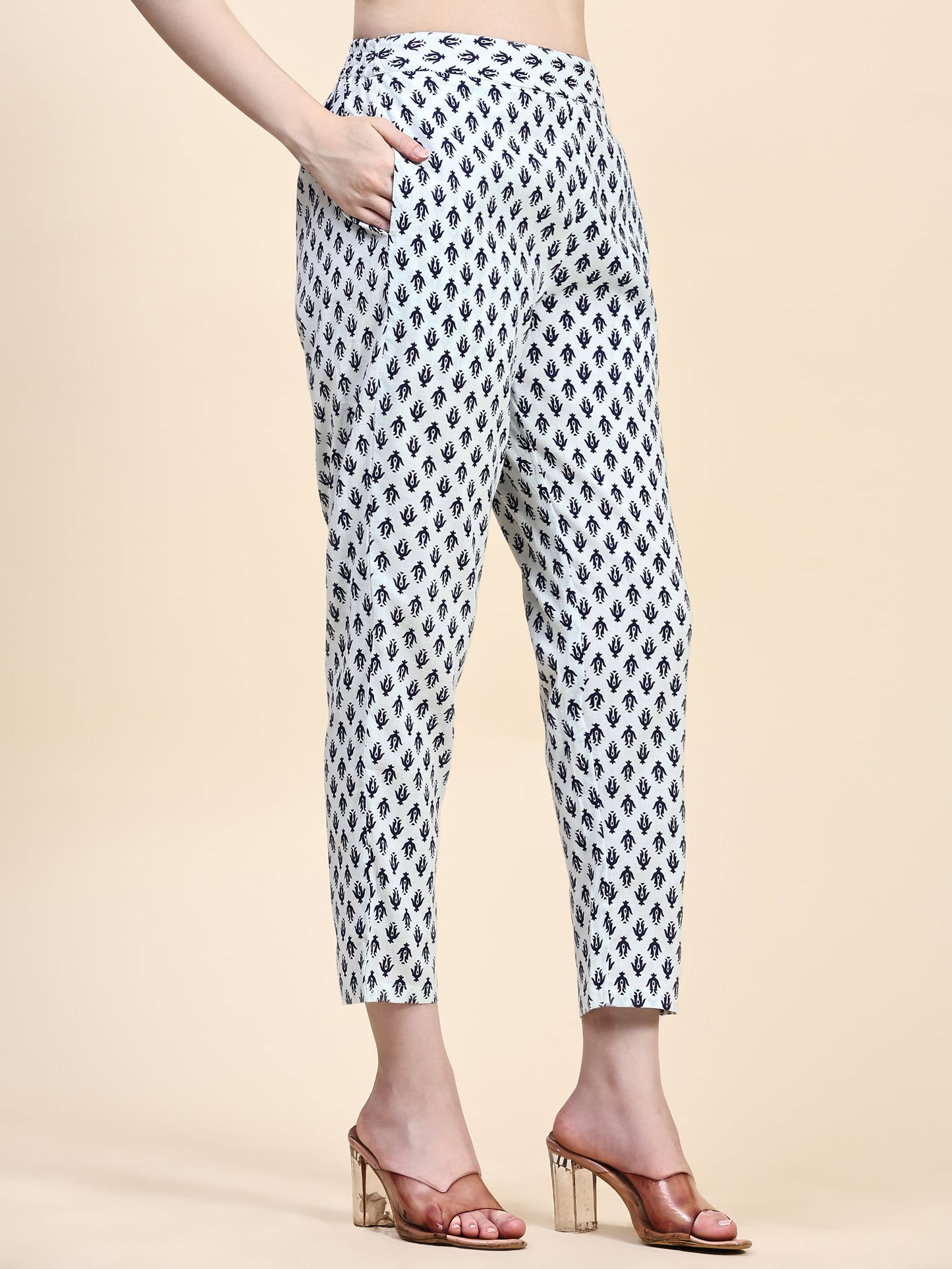 Navy Ikat Print Kaftan Co-Ord Set